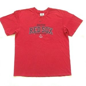 Vintage Nike Boston Red Sox T Shirt Mens Large Red